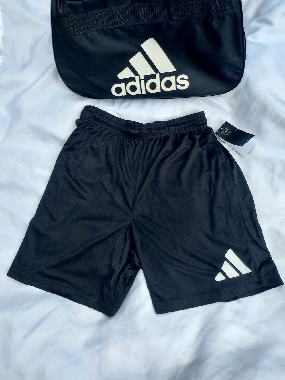 adidas Black Men’s Athletic Shorts with White Logo Accent